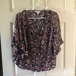 Floral bell sleeve shirt